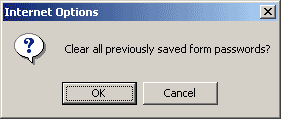 Clear passwords confirmation