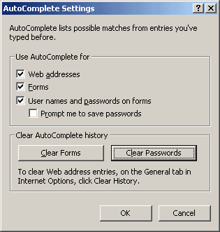 Clear Passwords