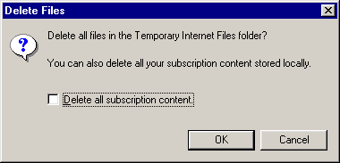 temporary internet options