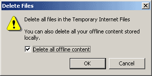 temporary internet options